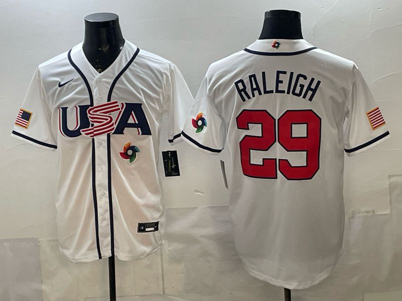 Men 2026 World Cub USA #29 Raleigh White Game Nike MLB Jersey style 0010